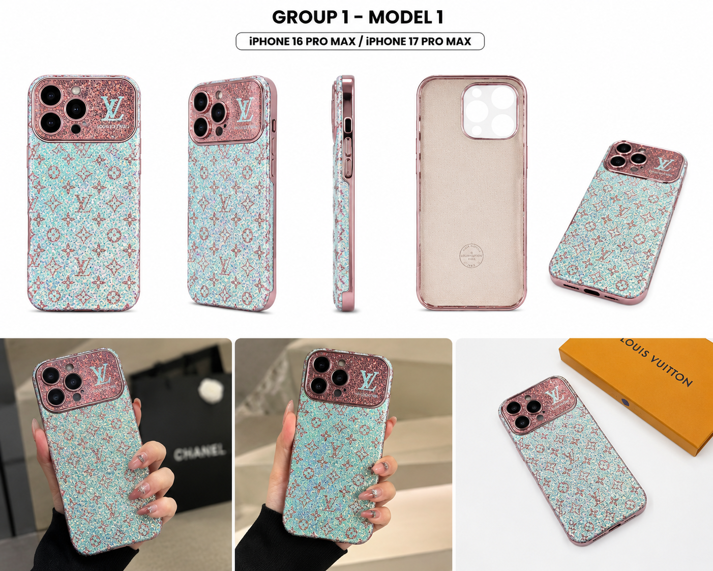 Luxury Glitter LV Phone Case