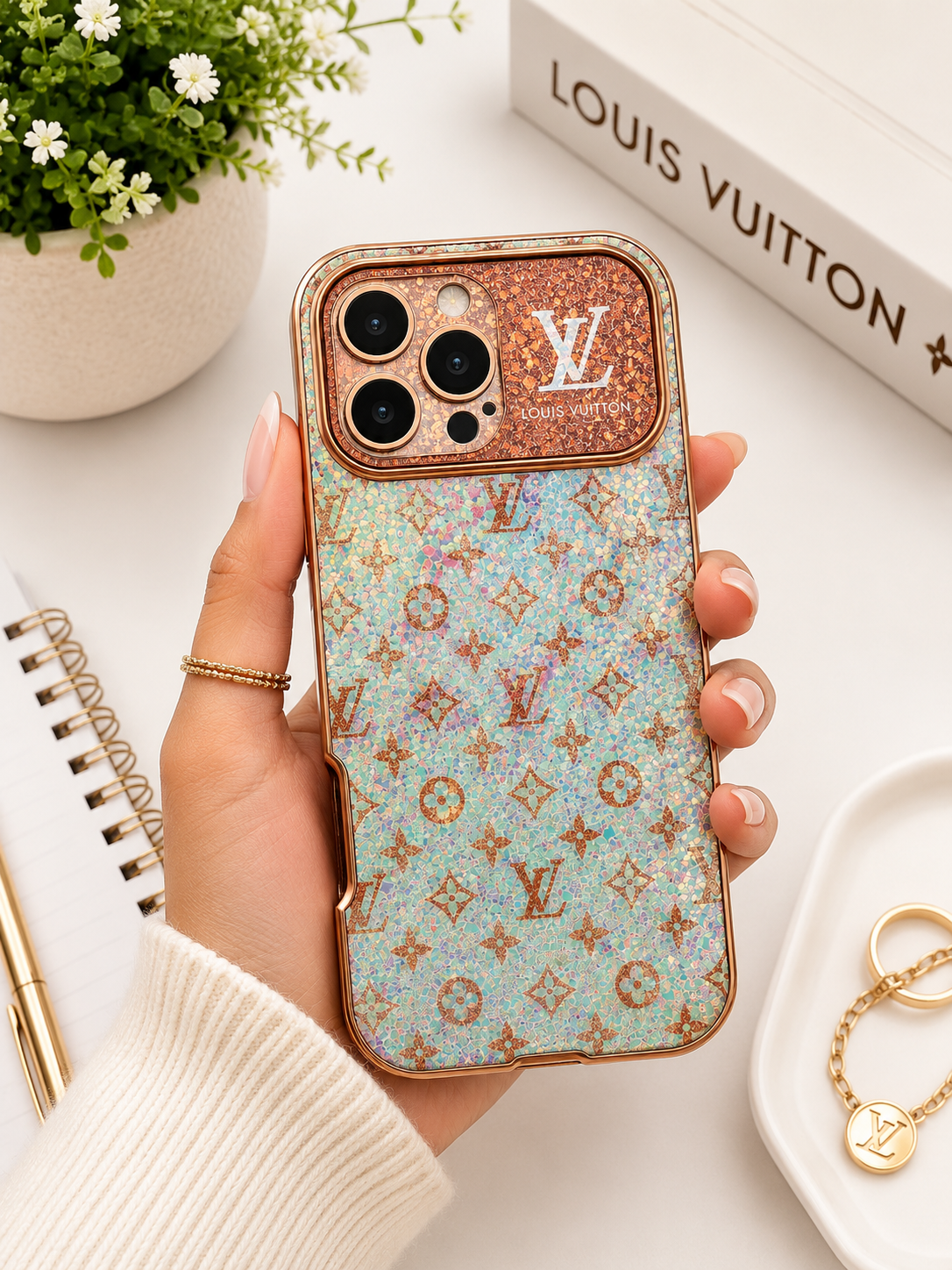 Luxury Glitter LV Phone Case