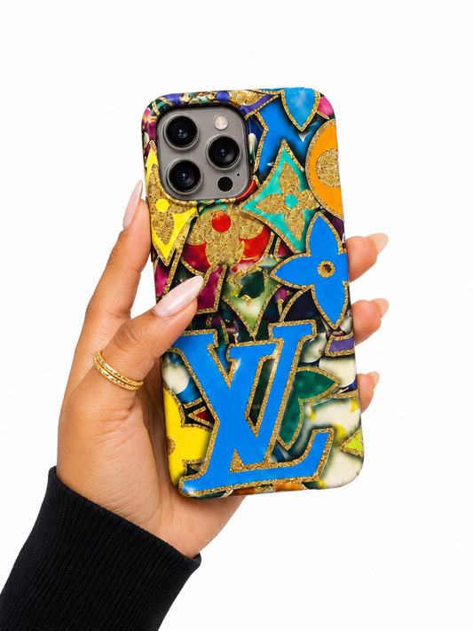 Luxury Colorful Glitter LV Phone Case – iPhone 16 Pro Max & 17 Pro Max