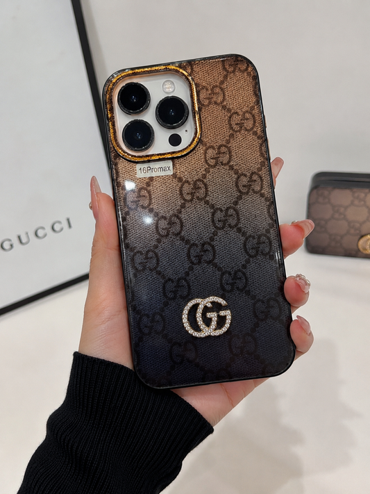 Luxury Gradient GG Rhinestone Phone Case – iPhone 16 Pro Max & 17 Pro Max