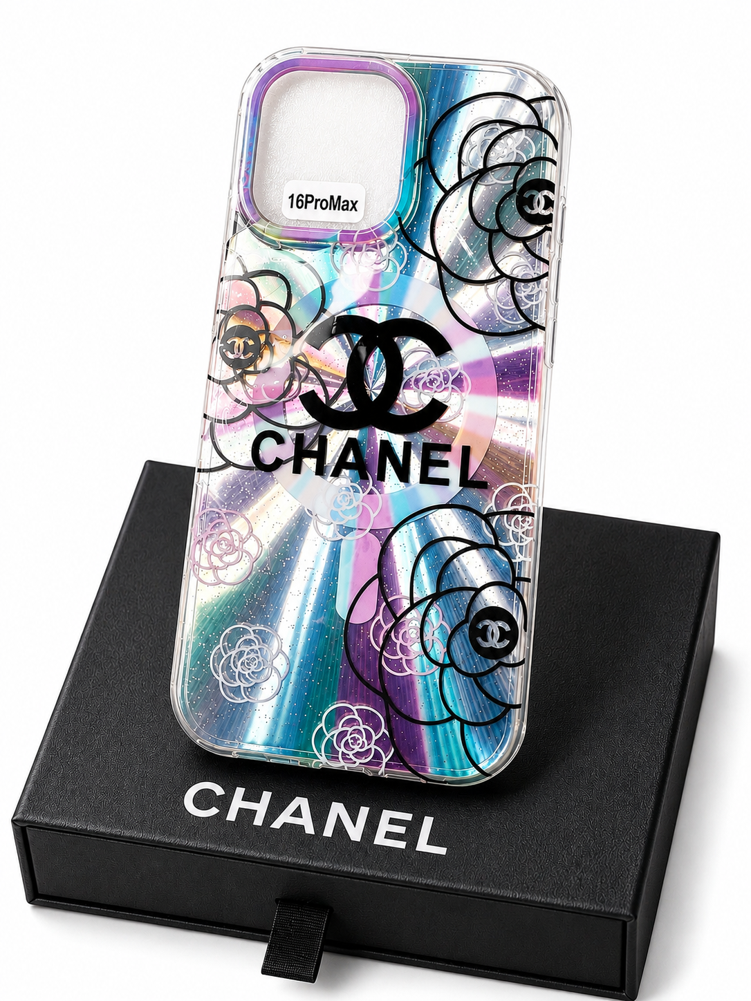 Luxury Rainbow Floral Clear Case for iPhone 16 & 17 Pro Max